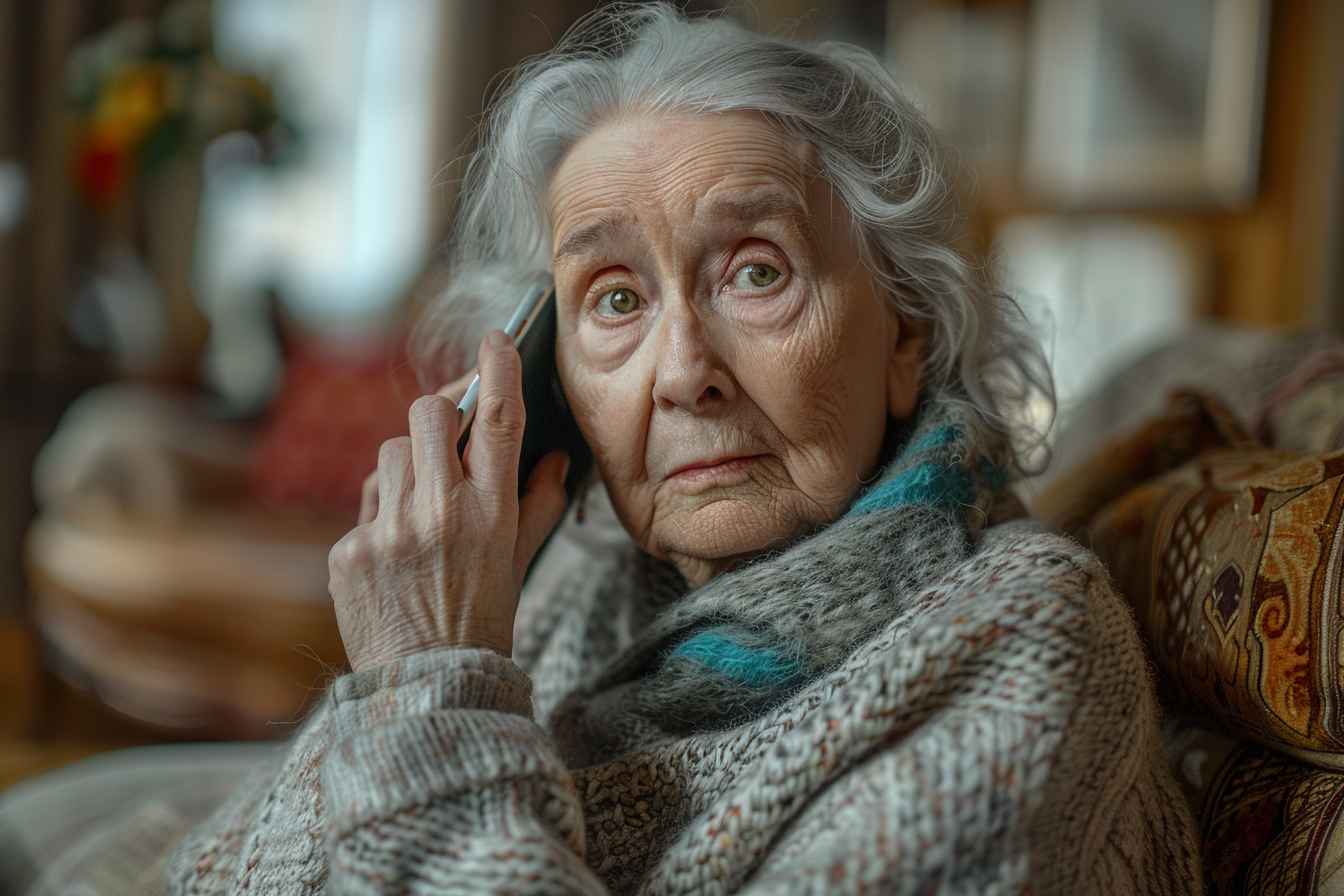 An older woman talking on the phone | Source: Midjourney