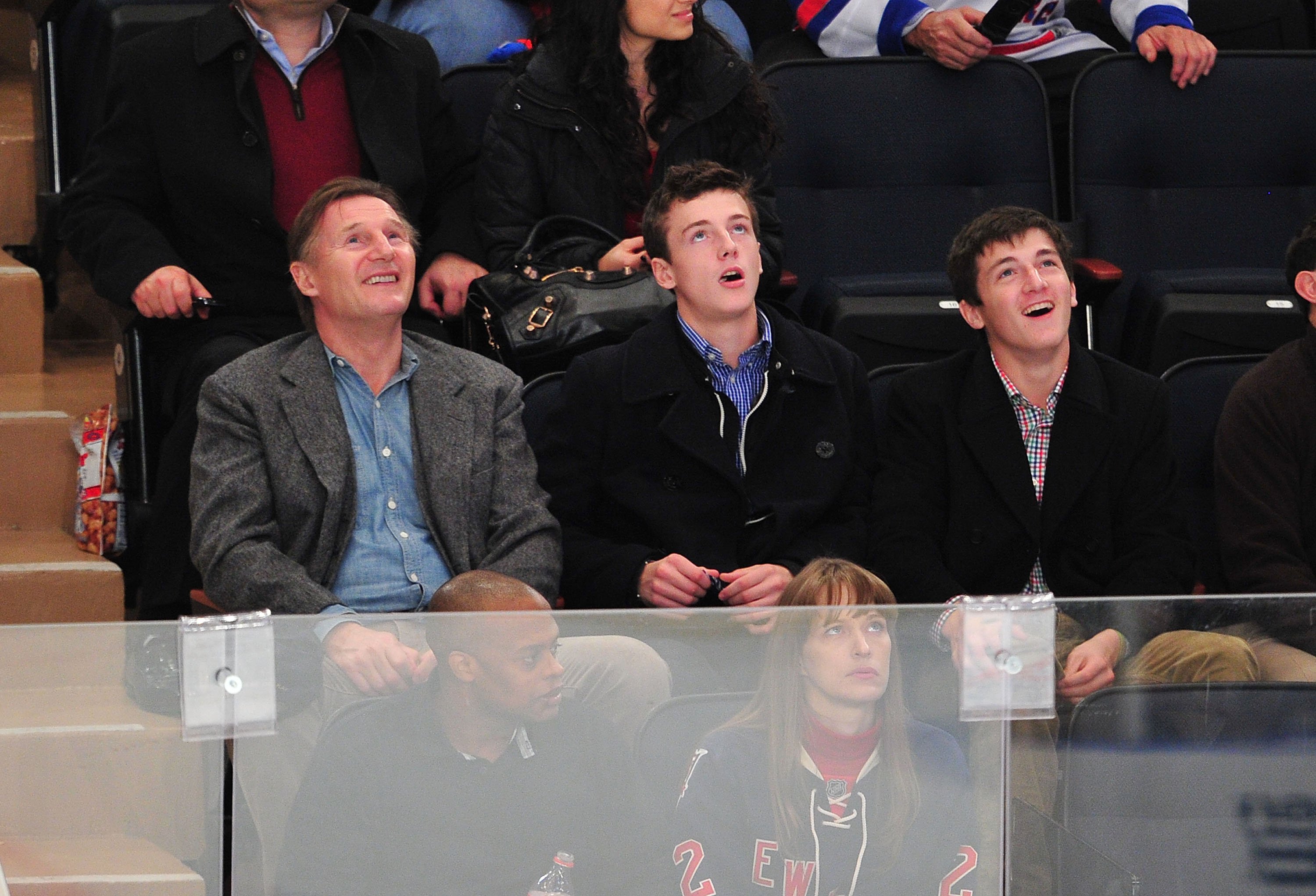Liam Neeson and his son Michael and Daniel in New York in 2011 | Source: Getty Images 