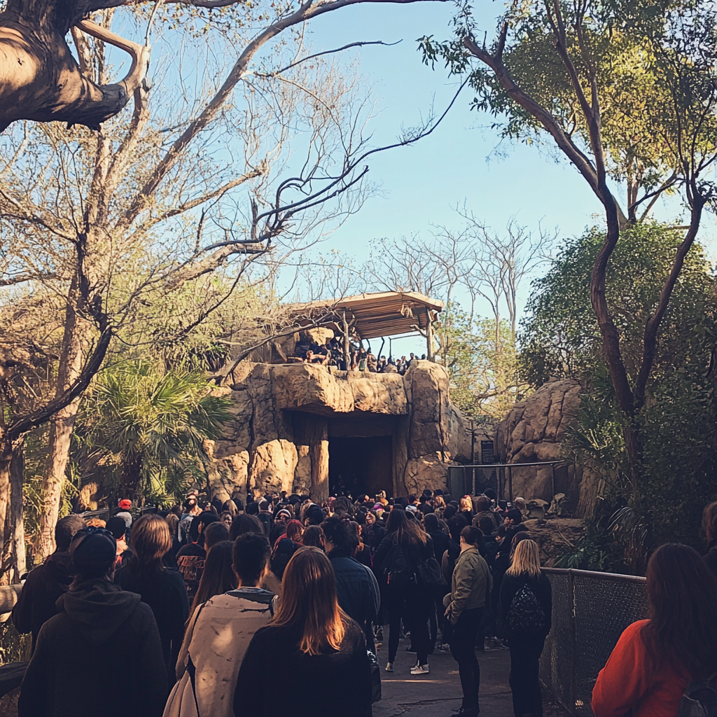 A crowd at a zoo | Source: Midjourney