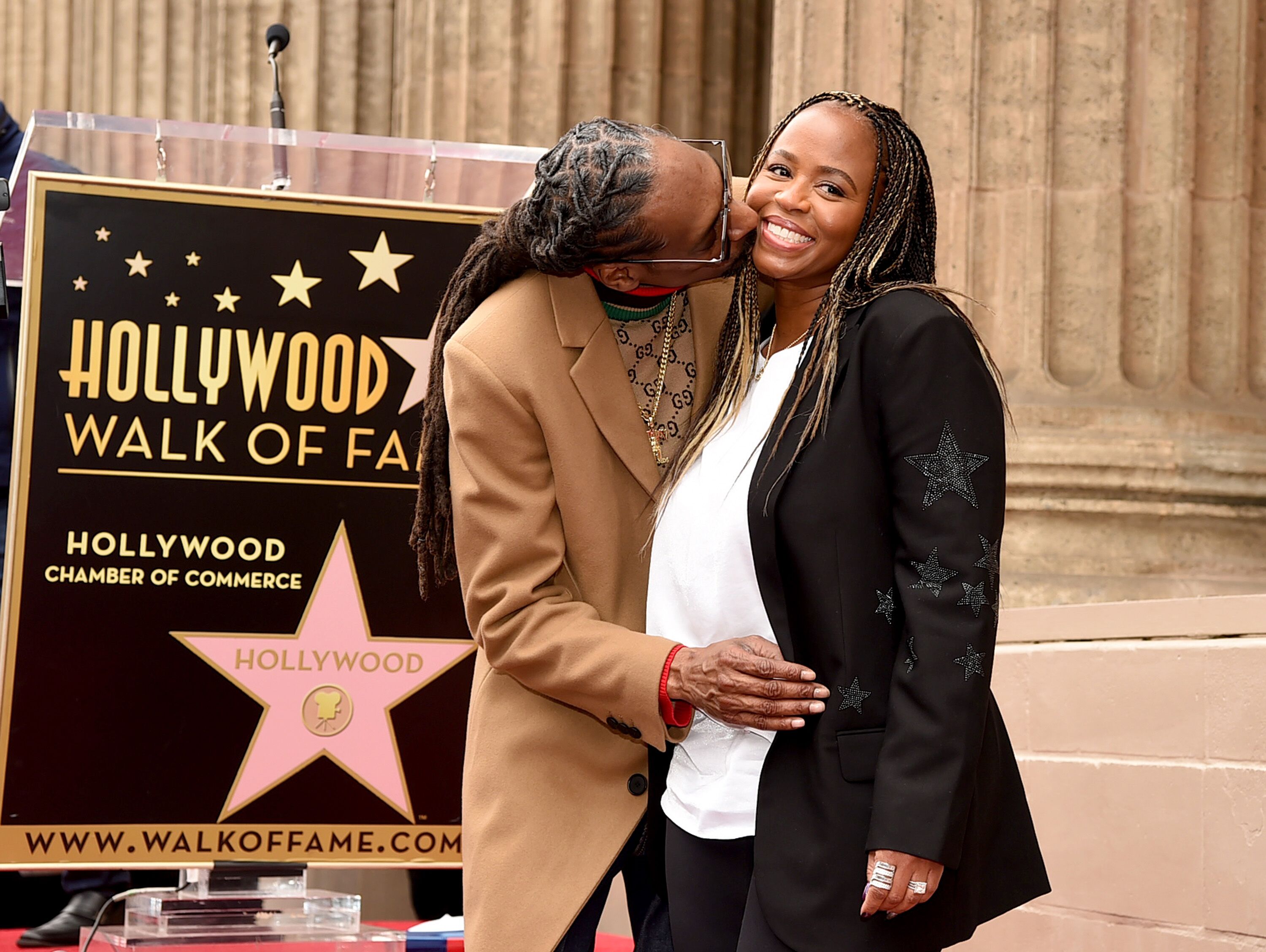 Snoop and his wife Shante at his Hollywood Walk of Fame ceremony | Source: Getty Images/GlobalImagesUkraine