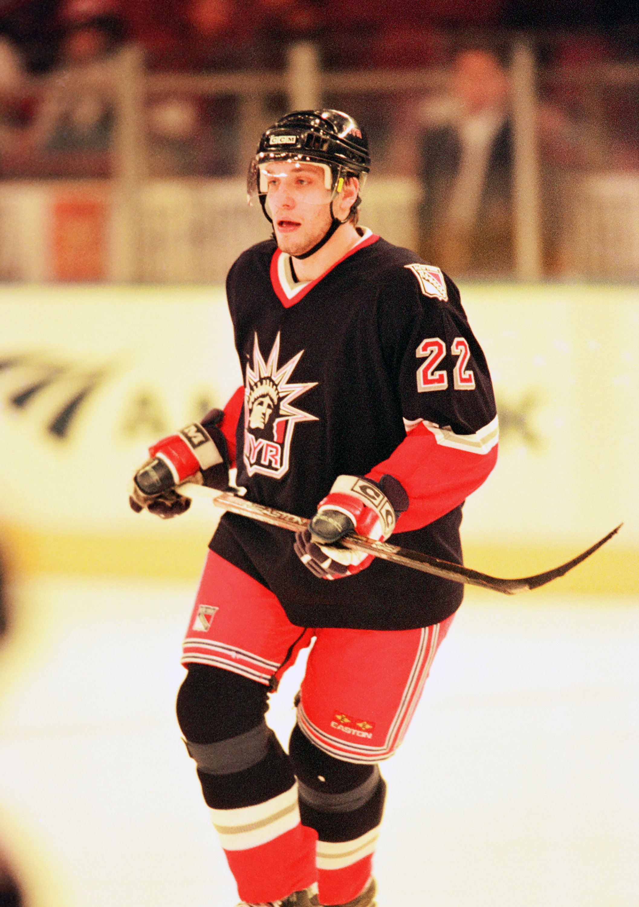 Defenseman Tomas Kloucek #22 of the New York Rangers follows the action in the game between the Atlanta Thrashers vs the New York Rangers on January 29, 2001, at Madison Square Garden in New York City | Source: Getty Images