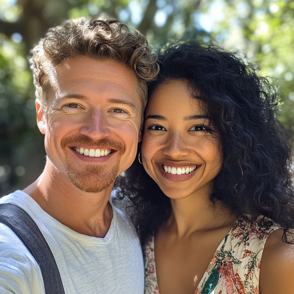 A smiling couple | Source: Midjourney