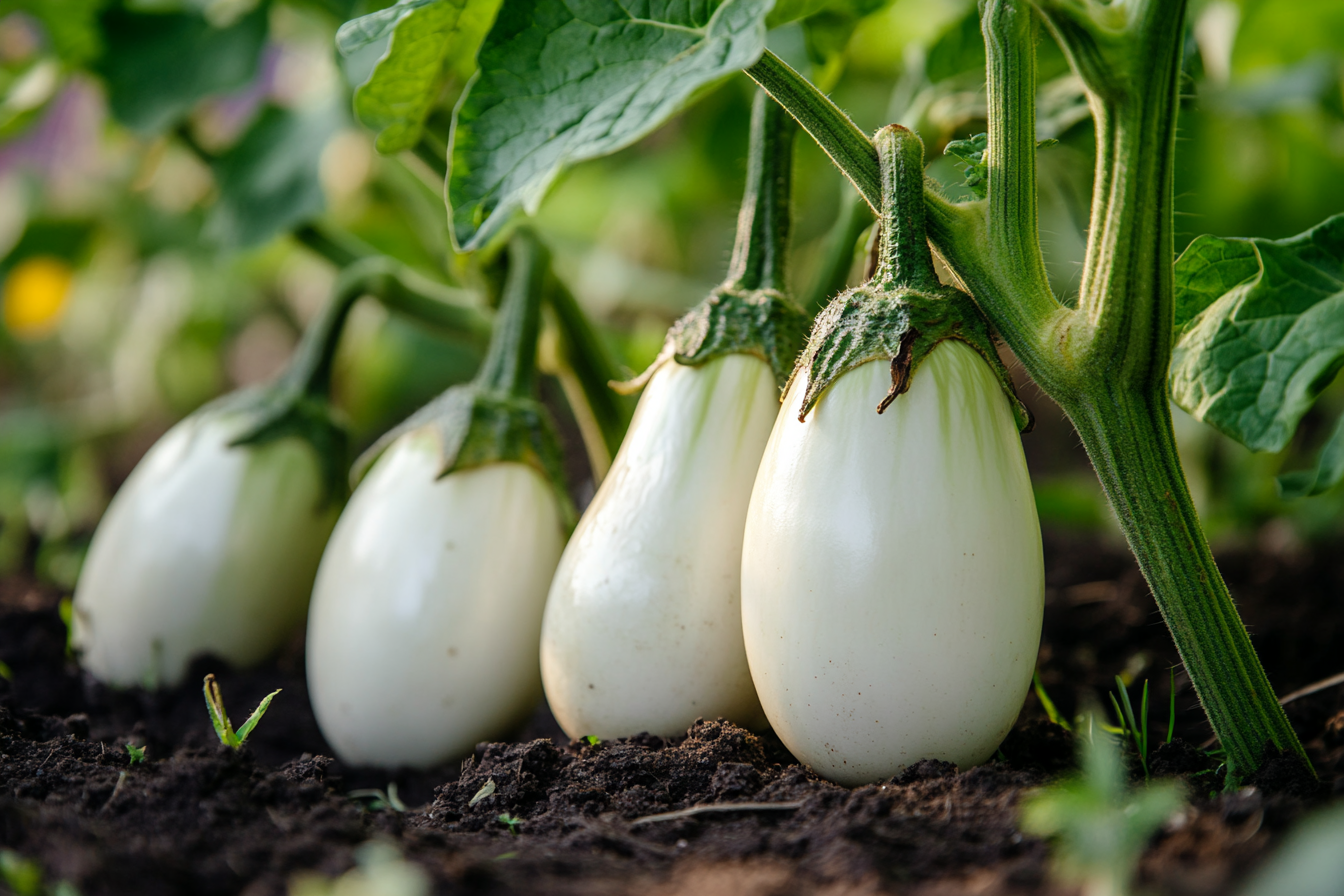 White eggplants | Source: Midjourney