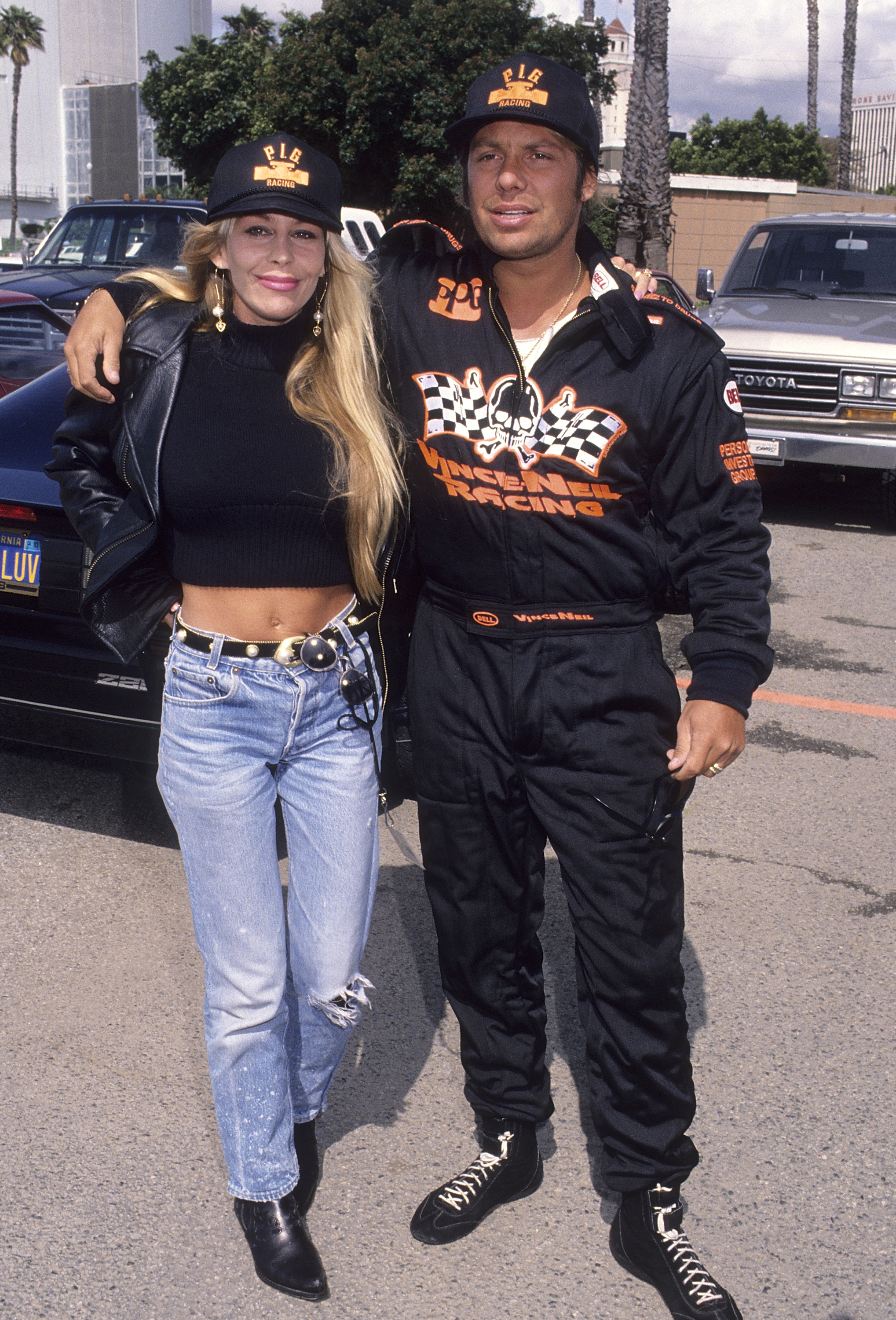 Sharise Ruddell and Vince Neil at the 16th Annual Toyota Pro/Celebrity Race - Press Day on March 31, 1992, in Long Beach, California | Source: Getty Images