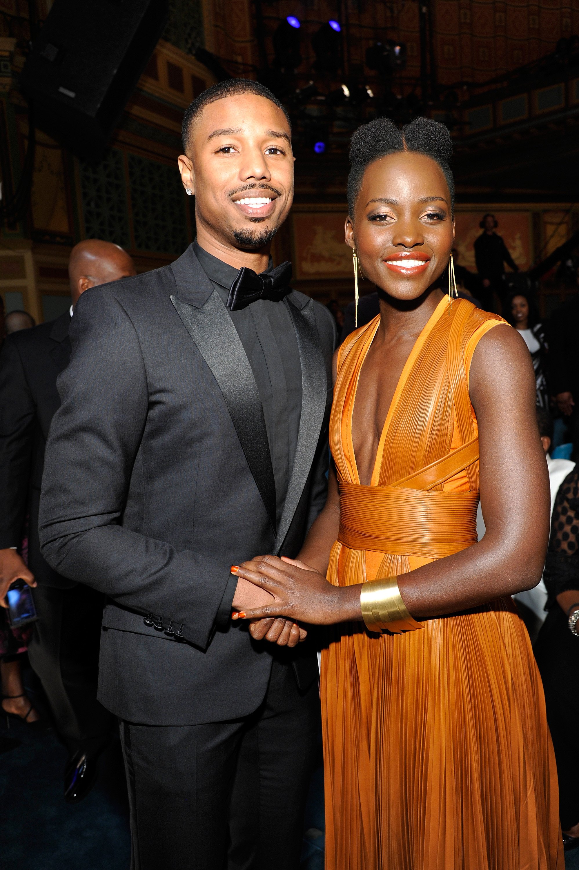 Michael B. Jordan and Lupita Nyong'o at the 45th NAACP Image Awards on...