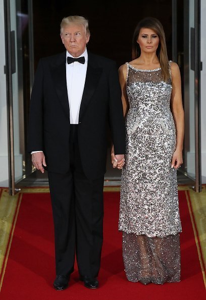 Melania Trump at the North Portico for before a State Dinner at the White House on April 24, 2018 | Photo: Getty Images