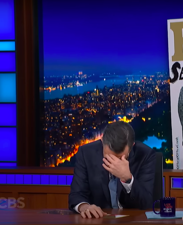 Stephen Colbert acting disappointed that he didn't win the title. | Source: YouTube/The Late Show with Stephen Colbert