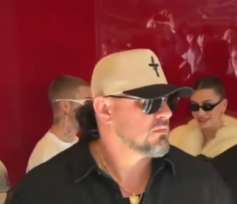 Justin and Hailey Bier are seen on an elevator, from a post dated February 8, 2026. | Source: TikTok/fanduel