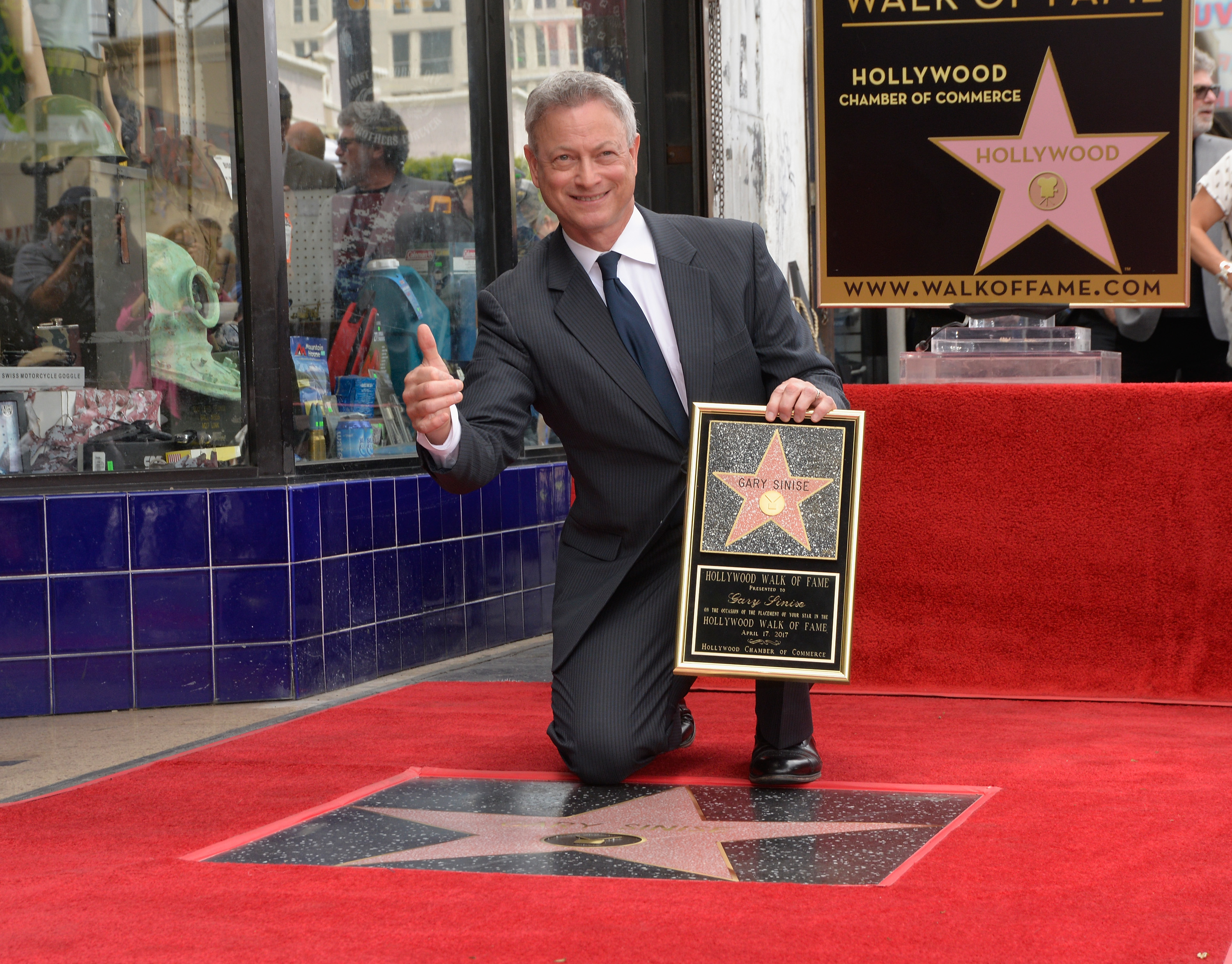 Gary Sinise is honored with a star on the Hollywood Walk Of Fame on April 17, 2017, in Hollywood, California | Source: Getty Images