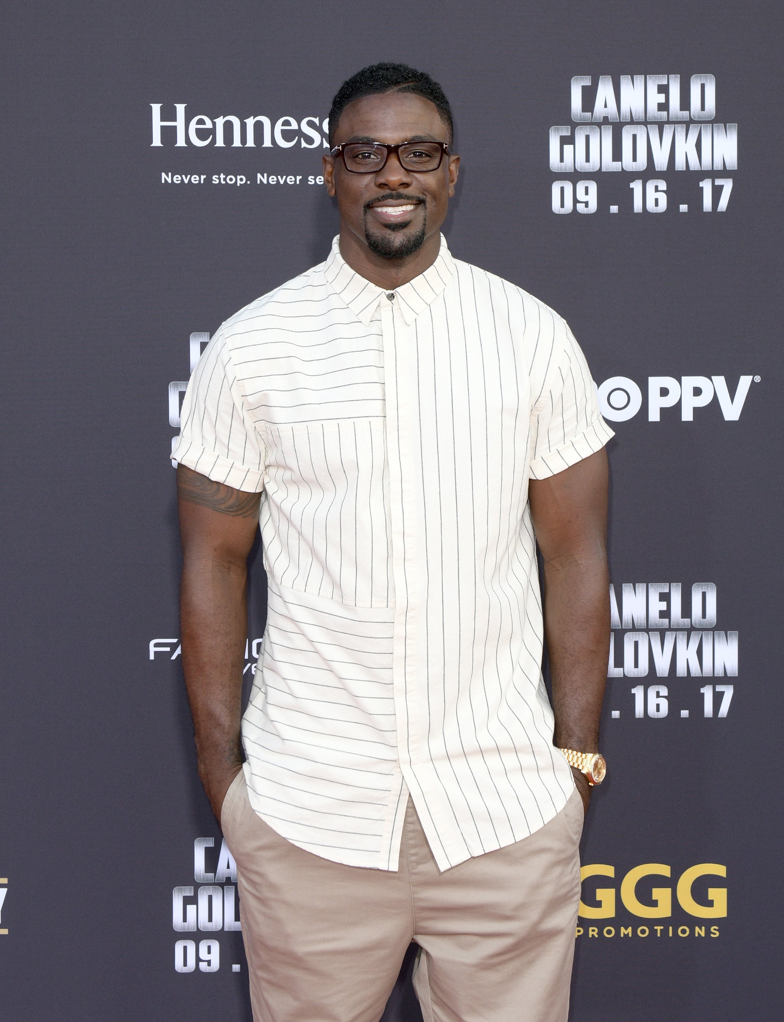 Lance Gross poses at the Canelo Alvarez and Gennady “GGG” Golovkin press tour on June 22, 2017 in Los Angeles, California. | Source: Getty Images