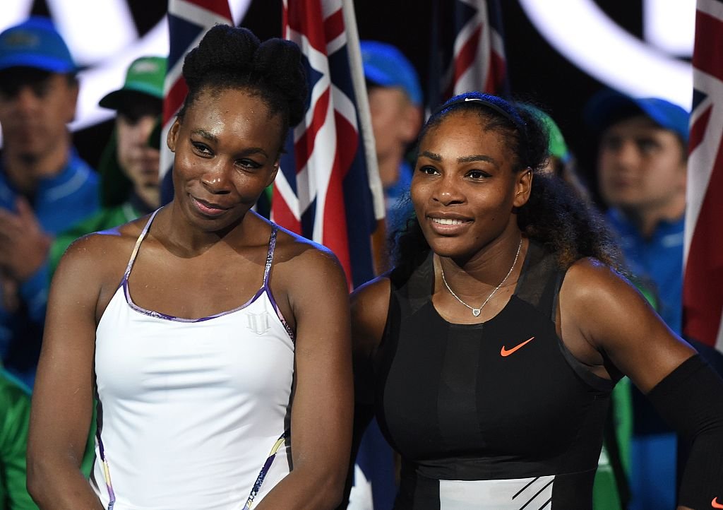 Serena and Venus Williams at the Australian Open tennis tournament in Melbourne on January 28, 2017. | Source: Getty Images