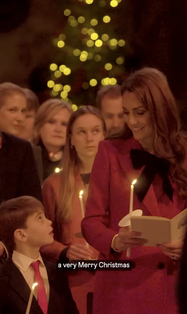 Prince Louis and Catherine, Princess of Wales, during the latter's "Together at Christmas" carol concert. | Source: Instagram/princeandprincessofwales/ ITV