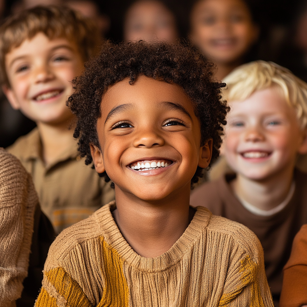 Several children with broad smiles | Source: Midjourney