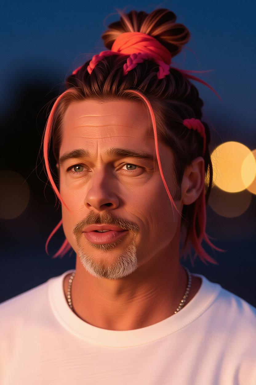 An AI-generated image of Brad Pitt with a different hairstyle | Source: Grok