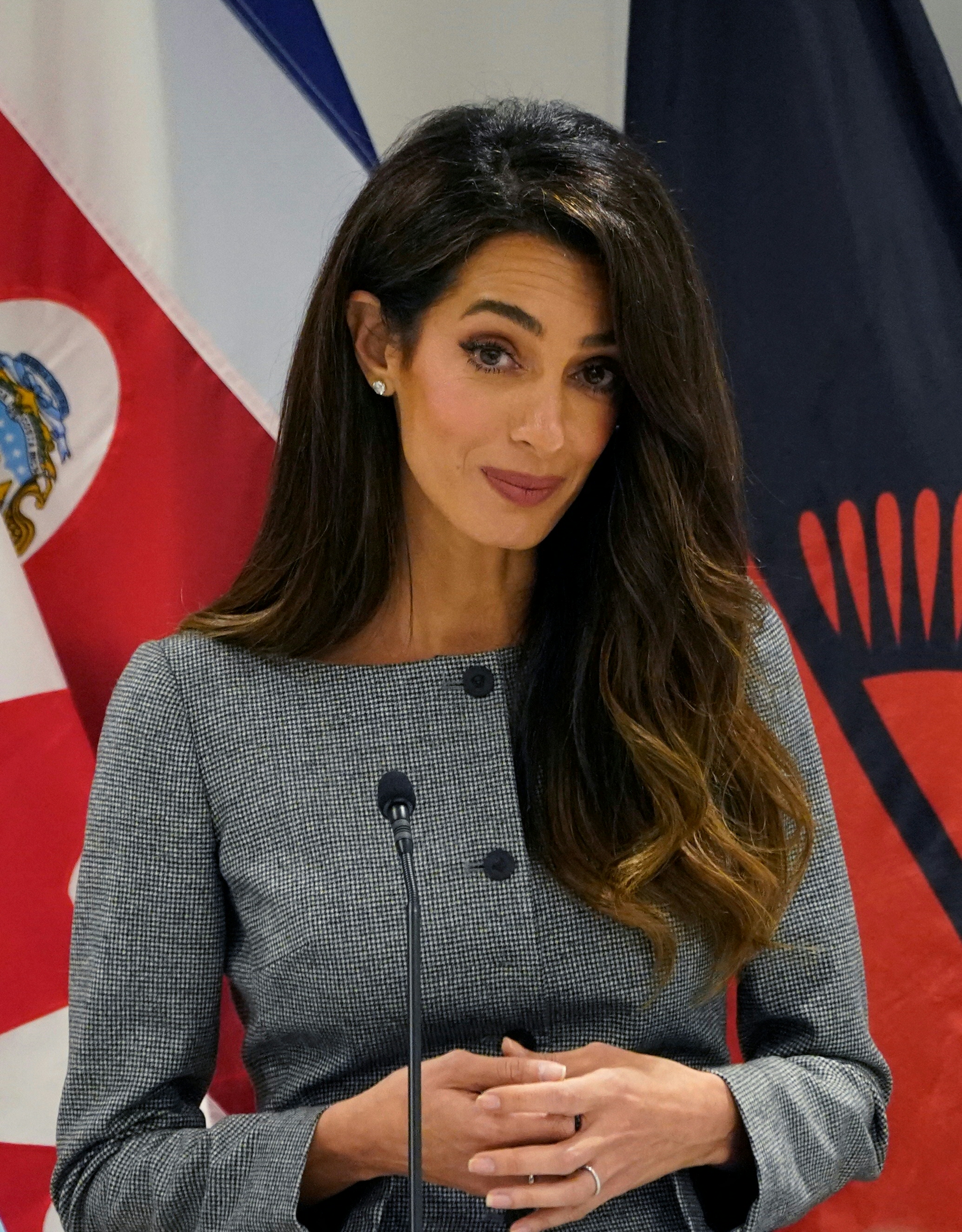 Amal Clooney speaks at the High-Level Dialogue on the Declaration Against Arbitrary Detention in State-to-State Relations on September 20, 2023 | Source: Getty Images