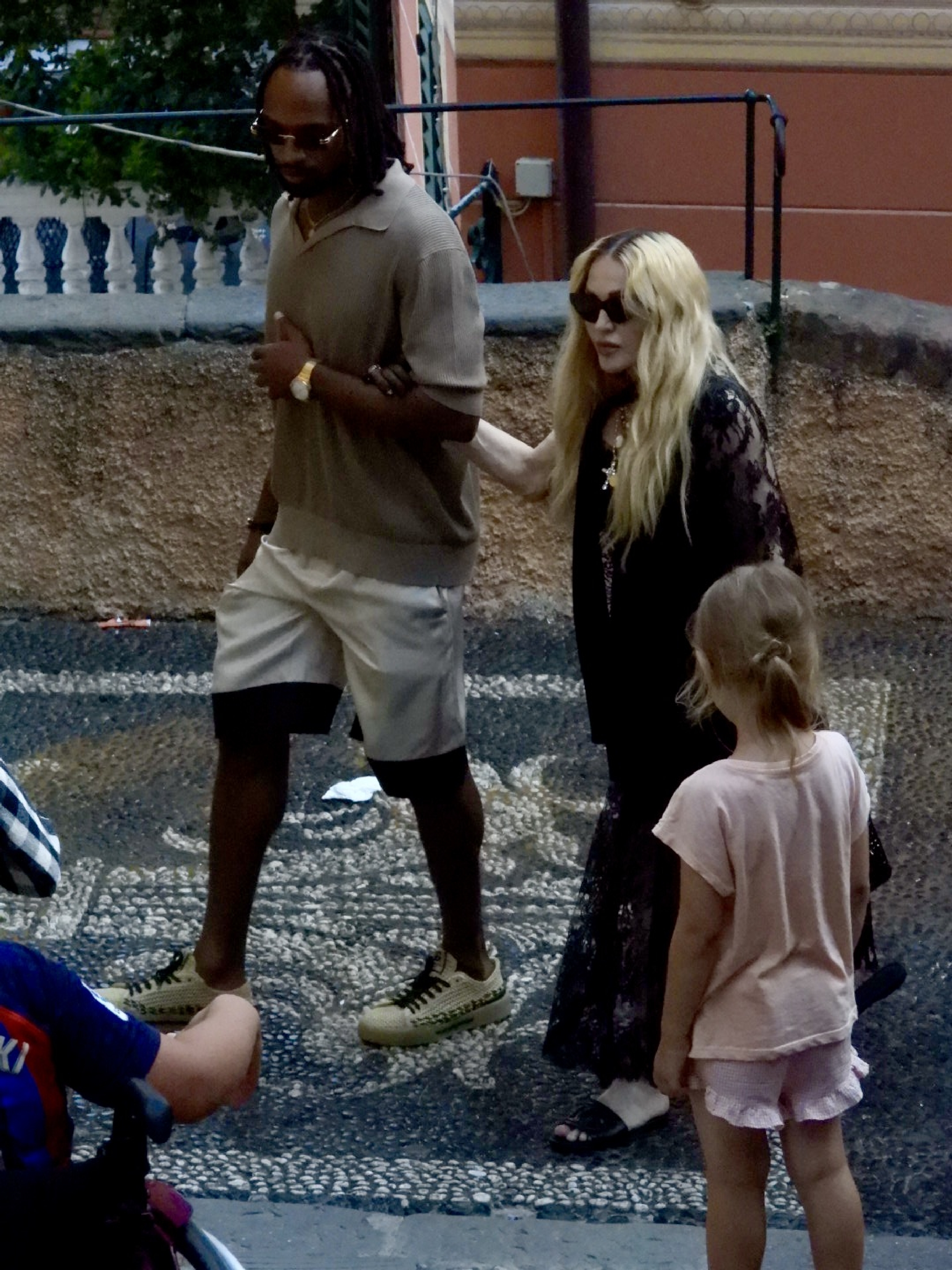 Madonna and Akim Morris seen out and about on August 13, 2024, in Portofino, Italy. | Source: Getty Images