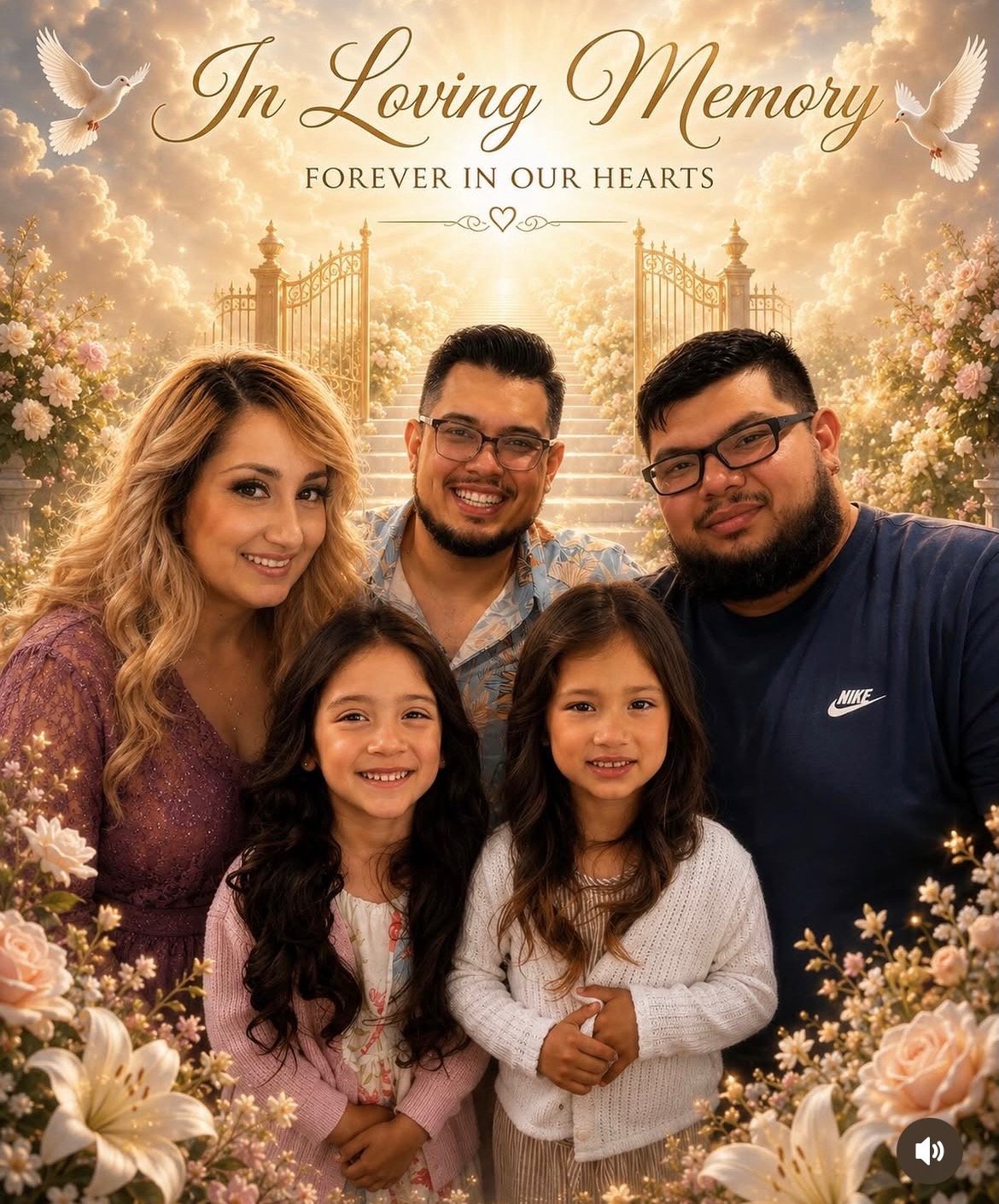 The Leon family couldn't have known what was coming. In this tribute photo, Sergio Leon, Herminia Hernandez, their Nyah and Naomi Leon, and Sergio's brother Antonio Leon are seen together | Source: GoFundMe