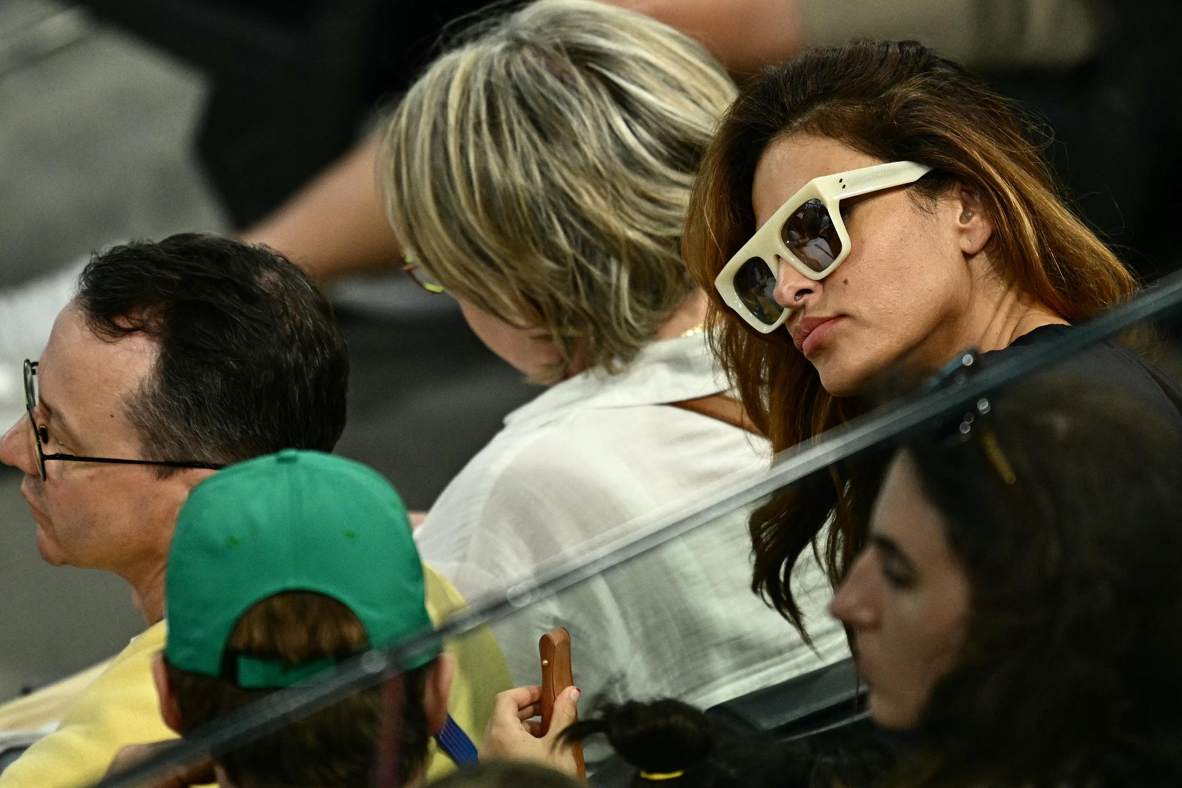 Eva Mendes attends the women's uneven bars final in artistic gymnastics at Bercy Arena during the Paris 2024 Olympics in Paris, France on August 4, 2024 | Source: Getty Images