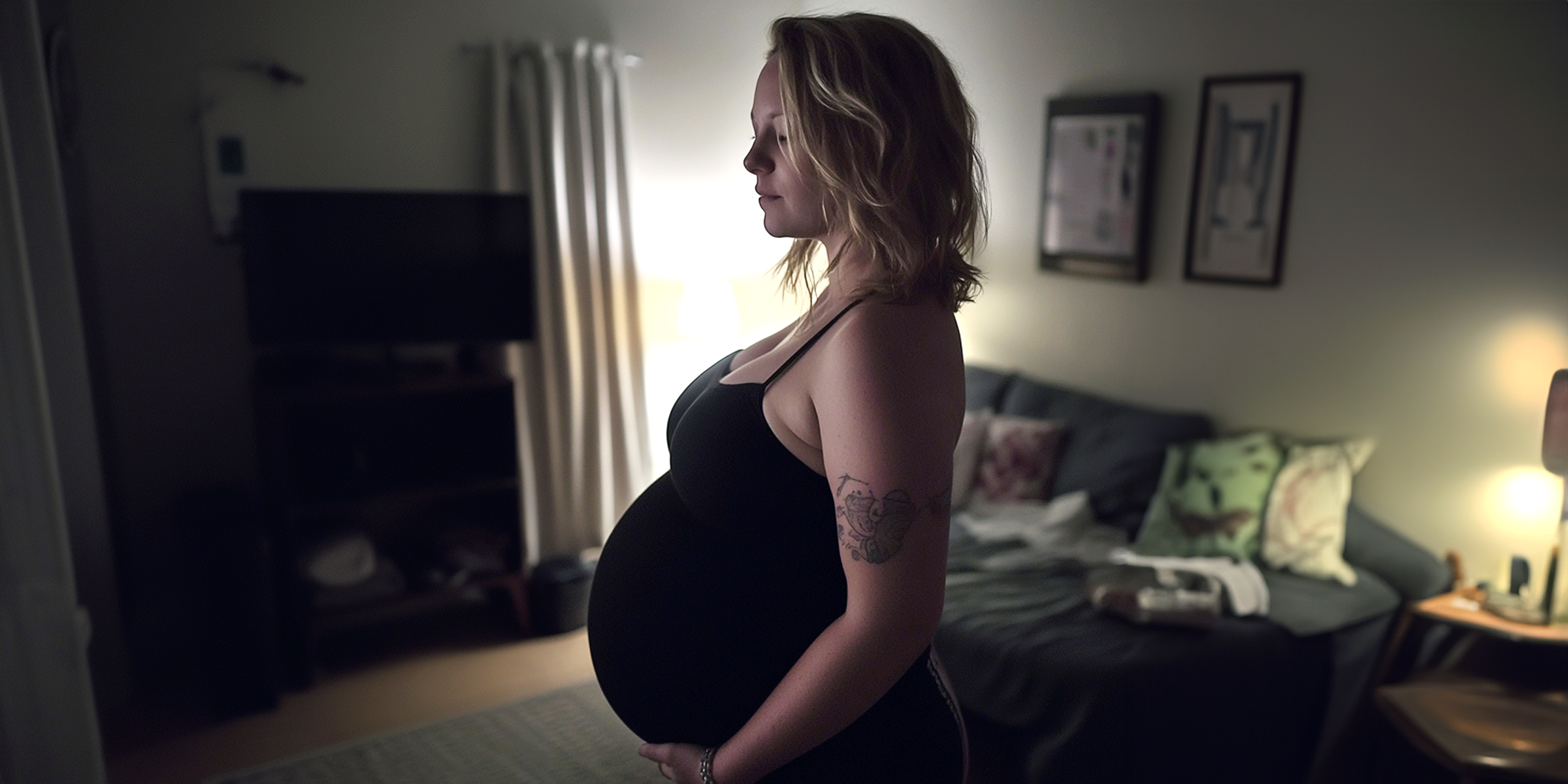 A heavily pregnant woman standing in a living room | Source: Amomama