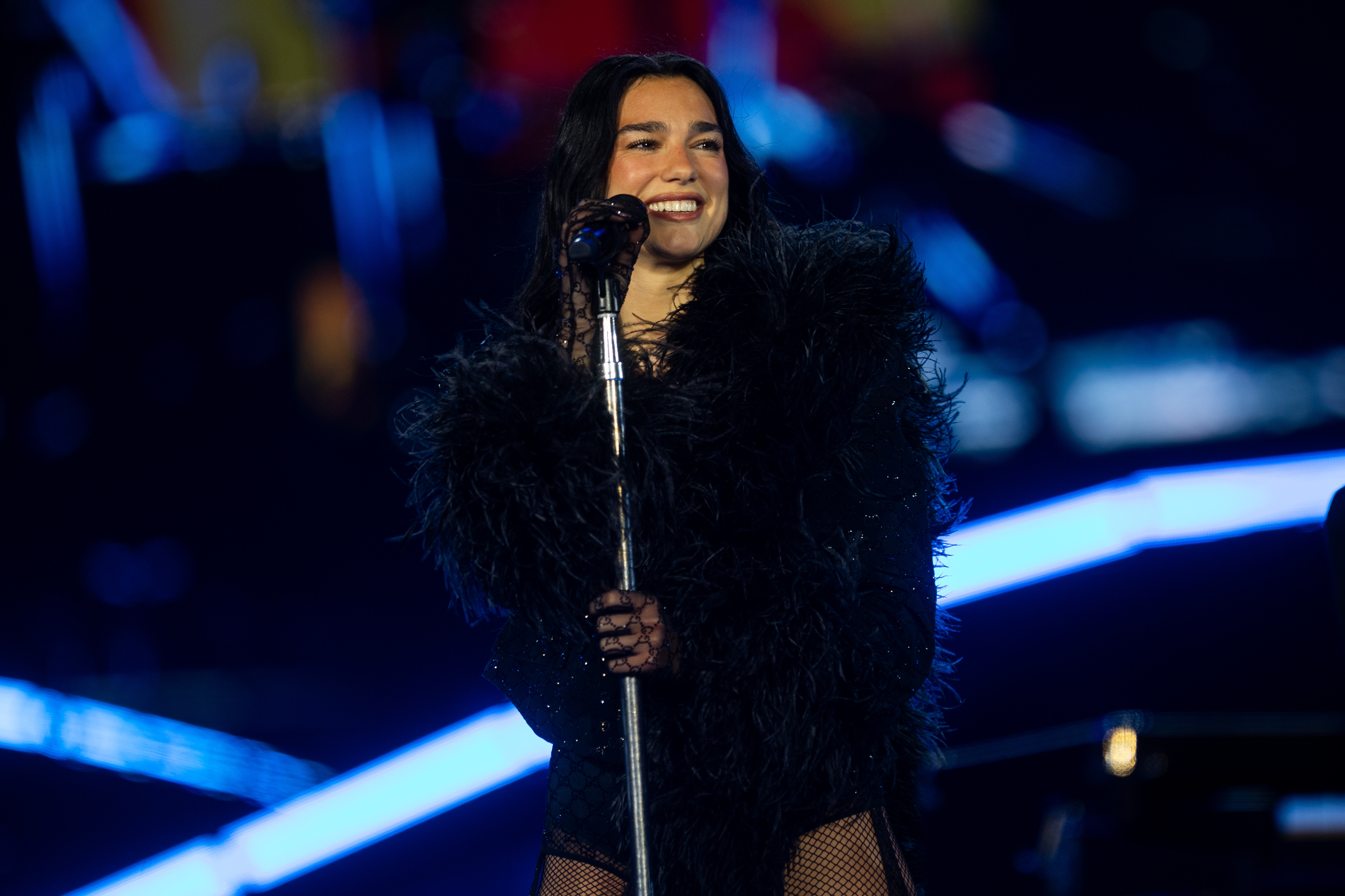 Dua Lipa performs during her Radical Optimism Tour in Buenos Aires on November 8, 2025 | Source: Getty Images