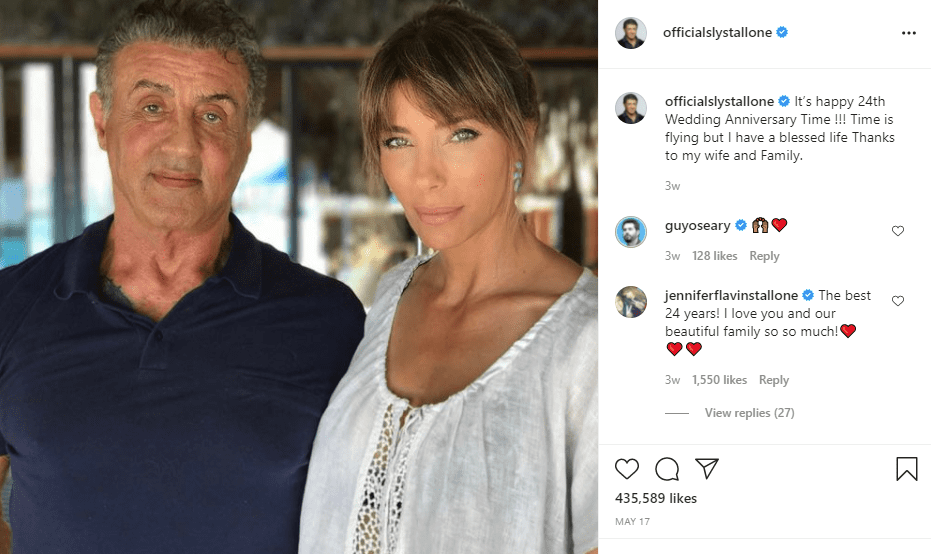 Stallone and his wife, Jennifer Stallone. | Photo: Instagram/officialslystallone/