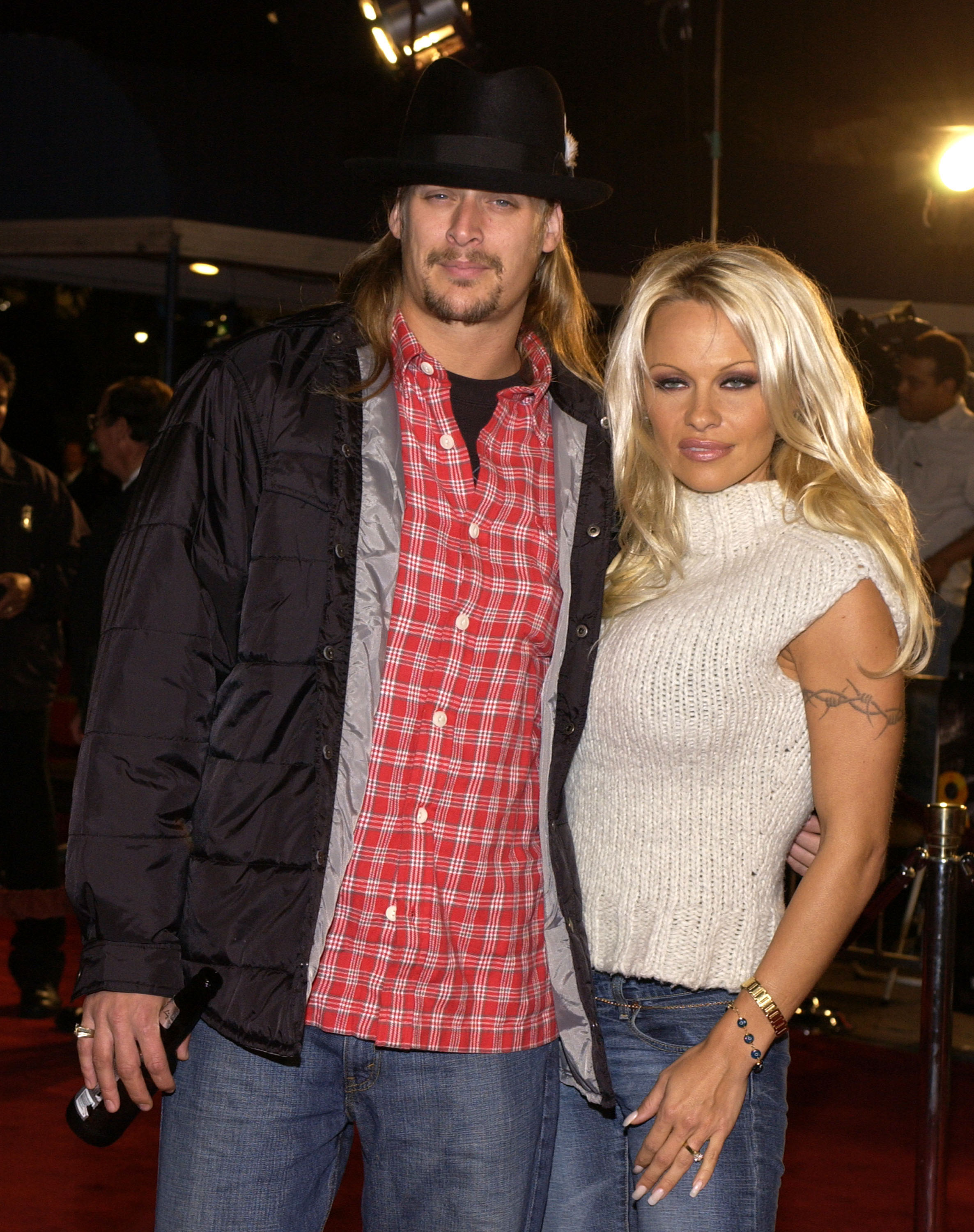 Kid Rock & Pamela Anderson at Mann Village Westwood in Westwood, California in 2002 | Source: Getty Images