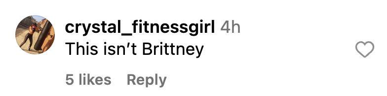 A fan comment on Britney Spears' recent public outing on November 2023 | Source: instagram.com/tmz