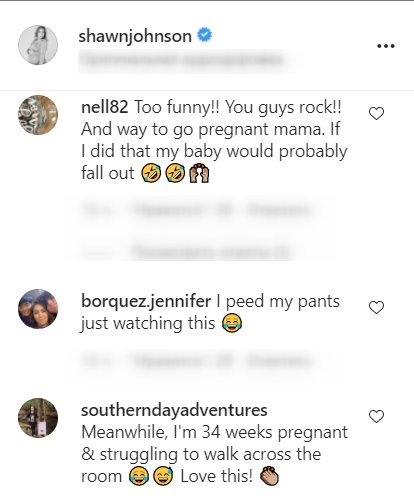 Comments from Instagram users on Shawn Johnson's post from July 13, 2021 | Photo: Instagram:shawnjohnson