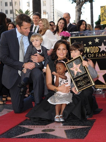 Mariska Hargitay and her family at the ceremony honoring her with a Star on The Hollywood Walk of Fame on November 8, 2013 in Hollywood, California | Source: Getty images