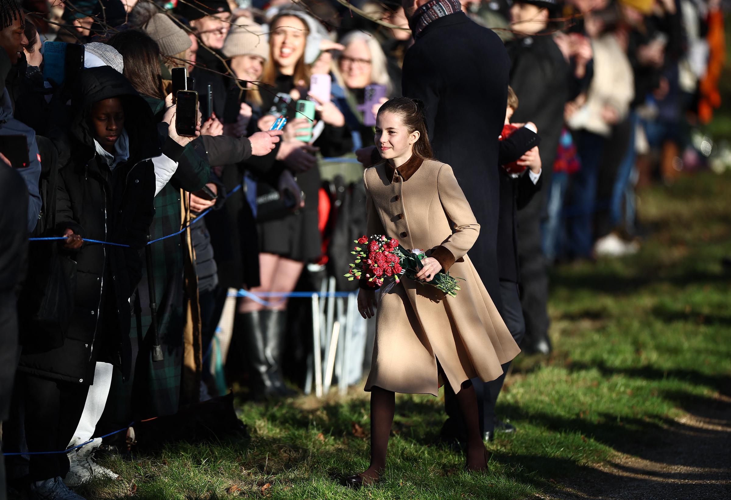 Princess Charlotte of Wales attends the Christmas Morning Service at Sandringham Church on 25 December 2025 in Sandringham, Norfolk. | Source: Getty Images