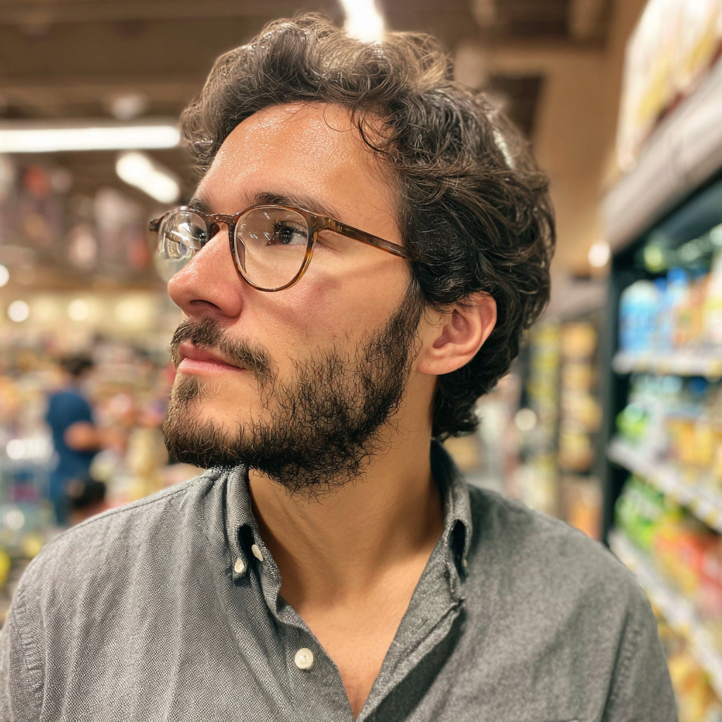 A man standing in a supermarket | Source: Midjourney