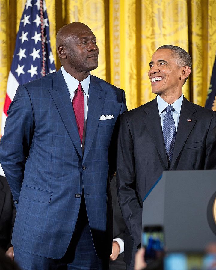 Michael Jordan and Barack Obama at the White House in 2016 | Source: Wikimedia Commons