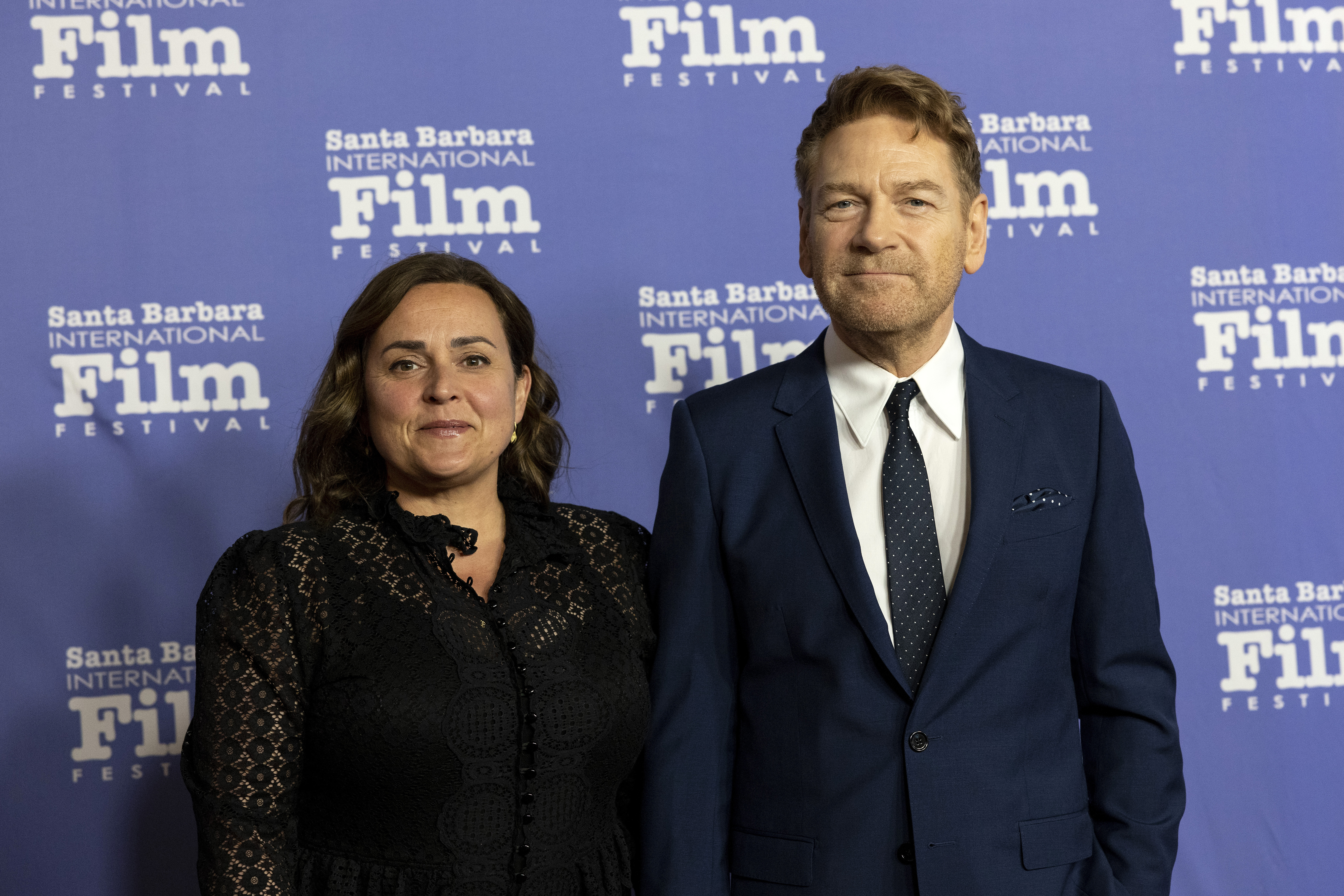 Lindsay Brunnock and Kenneth Branagh on March 3, 2022, in Santa Barbara, California | Source: Getty Images