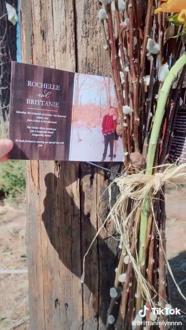 Hager's fiance, Brittanie Lynn placed a their weeding invitation at the crash site. | Photo: Tiktok/Brittanielynn