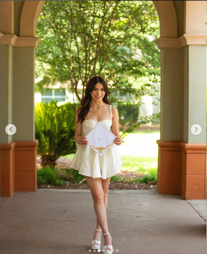 Brianna Aguilera dressed in her graduation cap and gown accessories, smiles warmly at the camera, as seen from a post dated May 31, 2024. | Source: Instagram/brie.aguilera