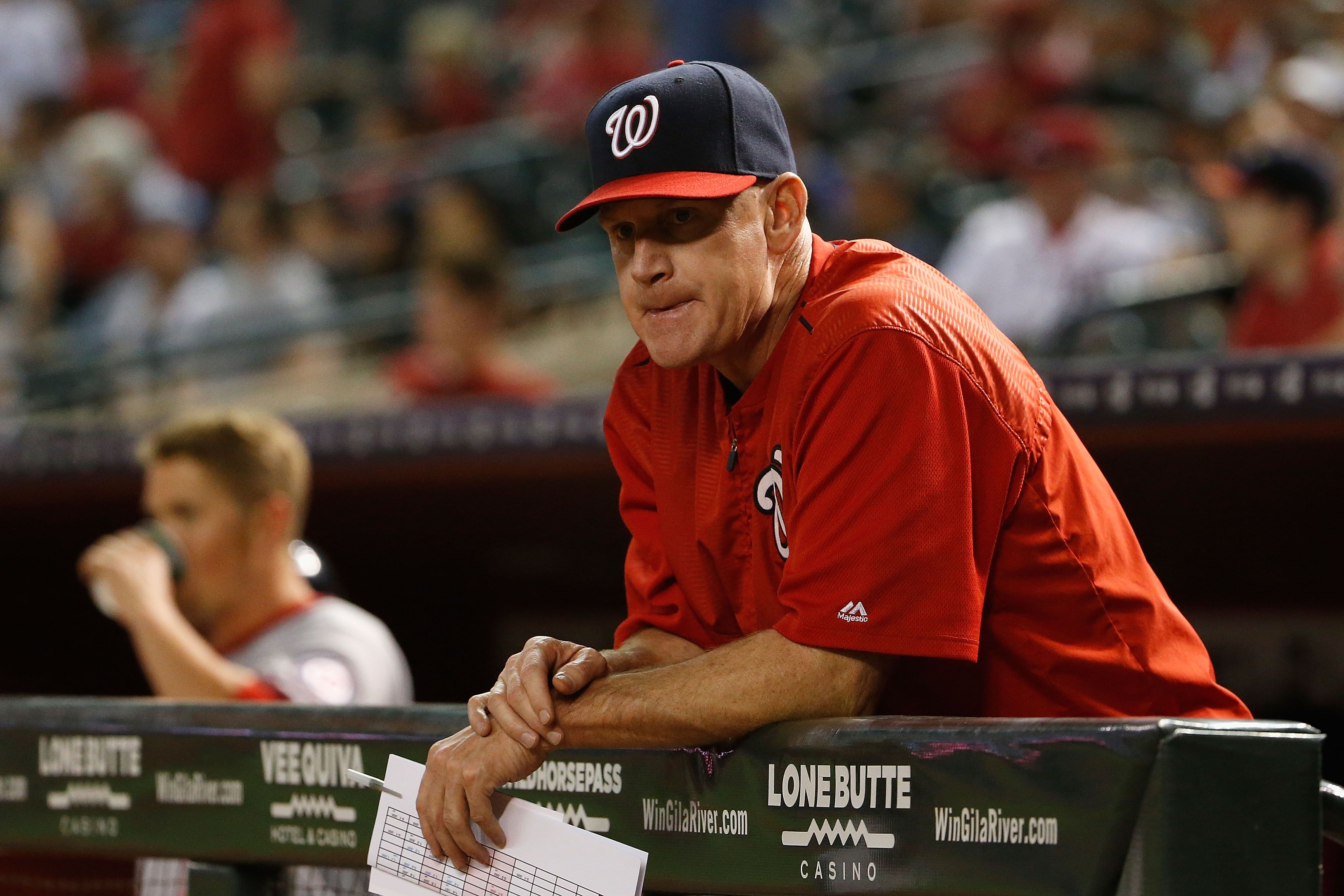 Matt Williams in the dugout during the MLB game against the Arizona Diamondbacks at Chase Field on May 12, 2015 | Source: Getty Images