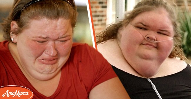 Amy Slaton pictured on TLC in 2021 [Left] | Tammy Slaton pictured on TLC in 2021 [Right] | Photo: YouTube/TLC