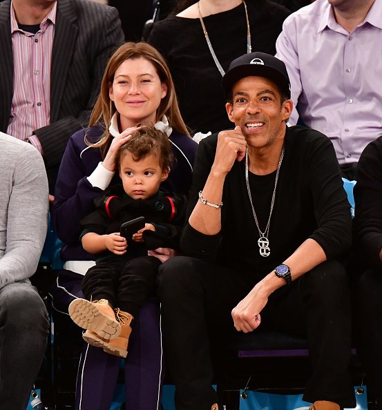 Ellen Pompeo, Eli Ivery and Chris Ivery at Madison Square Garden on November 20, 2018 in New York City. | Photo: Getty Images