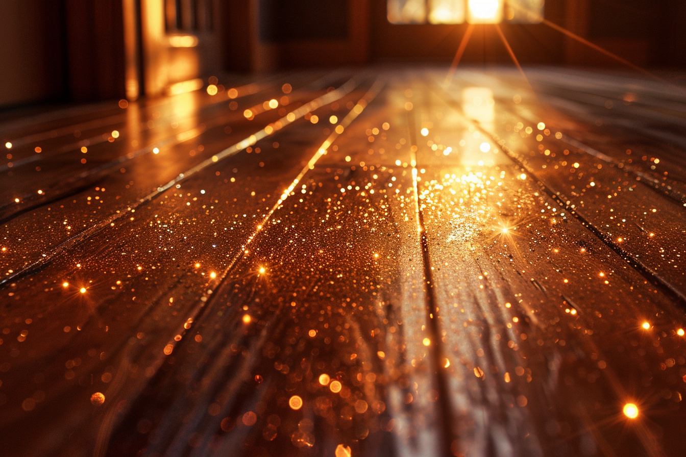 Glitter spilled on floorboard | Source: Midjourney