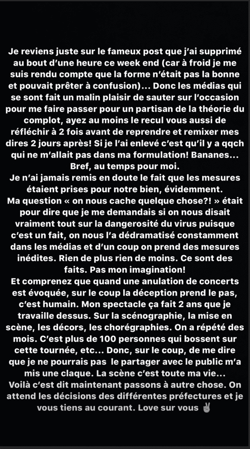 Capture d'écran de la story Instagram de Matt Pokora | Photo : Instagram/mattpokora/