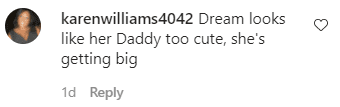 A fan's comment on Blac Chyna's post about her daughter Dream on Instagram | Photo: Instagram/blacchyna