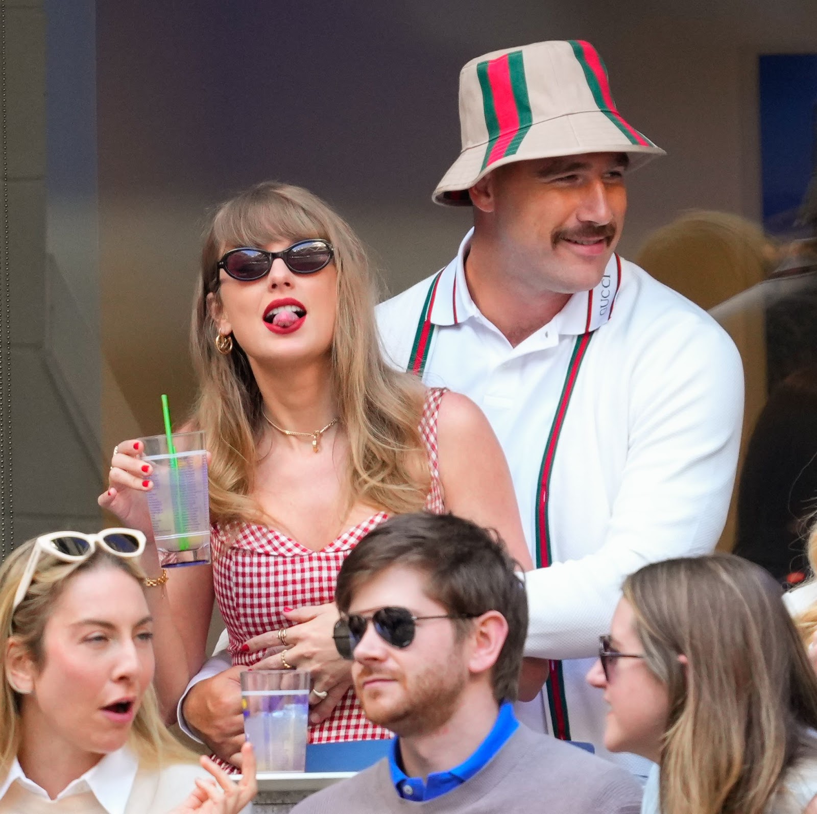 Taylor Swift and Travis Kelce at the Men's Final between Fritz and Sinner at the 2024 US Open Tennis Championships on September 8, 2024, in New York. | Source: Getty Images