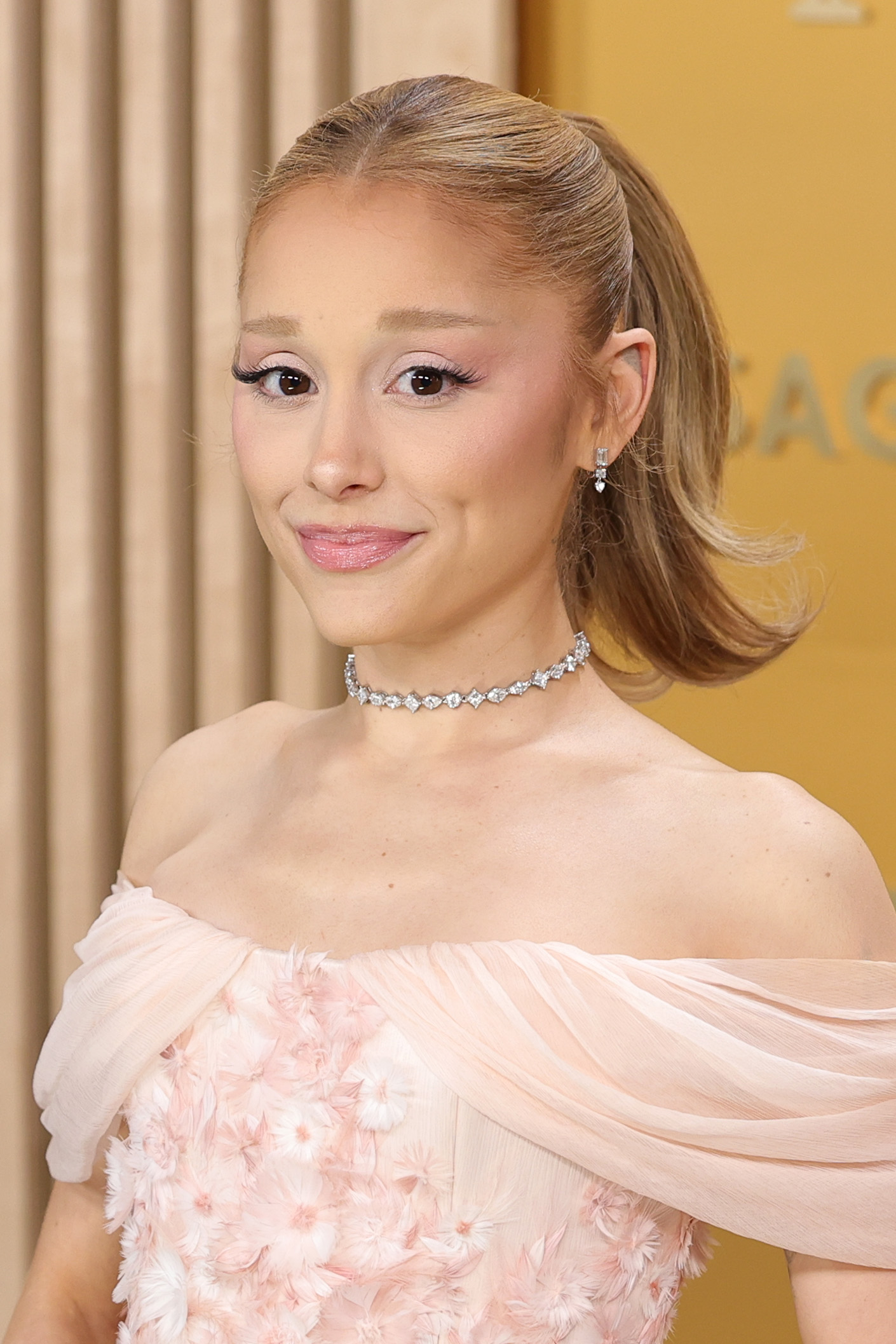 Ariana Grande at the 2025 Screen Actors Guild Awards at Shrine Auditorium and Expo Hall on February 23 in Los Angeles, California. | Source: Getty Images