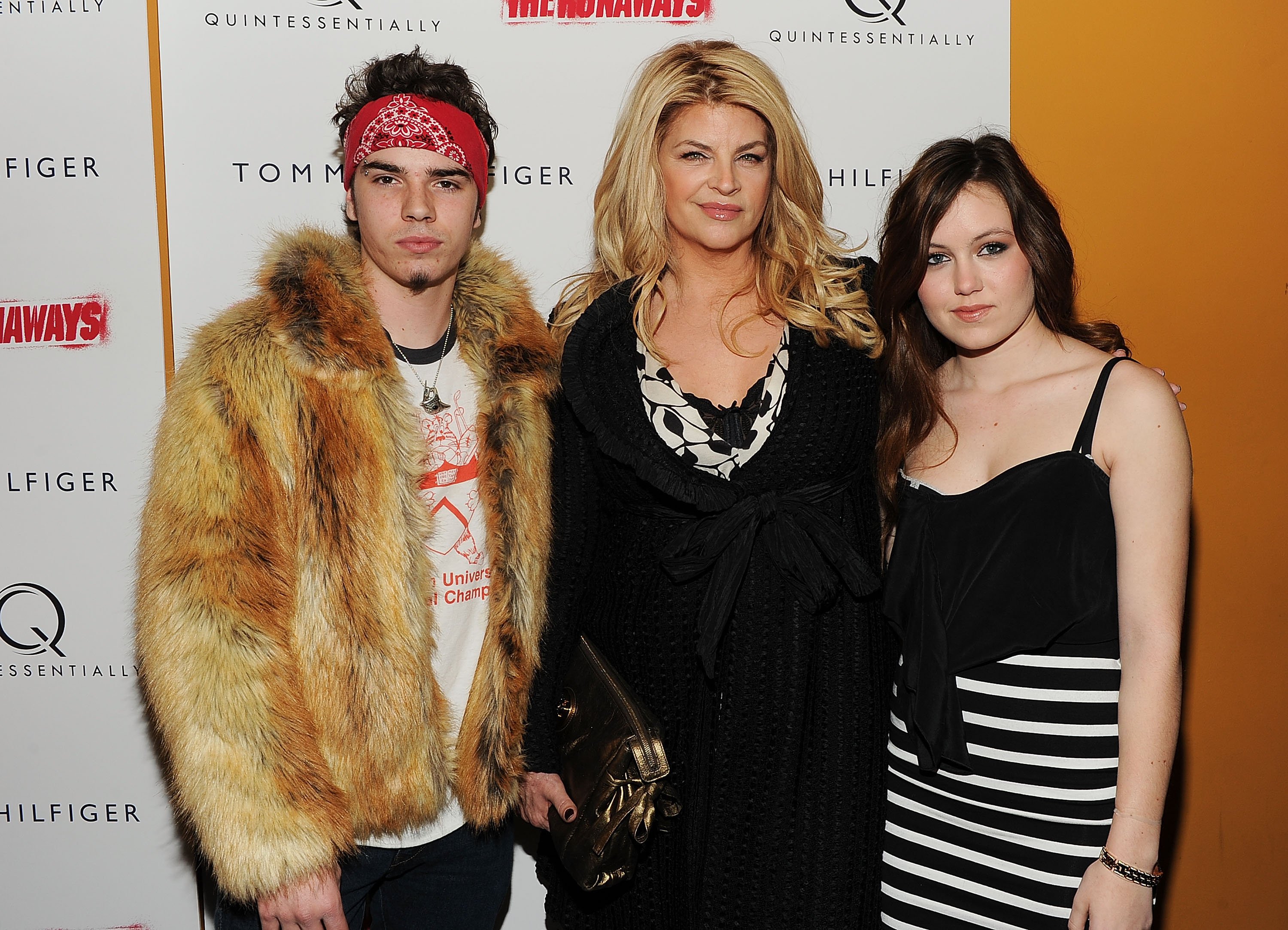 Kirstie Alley with children William True and Lillie Price Stevenson at the "The Runaways" New York premiere at Landmark Sunshine Cinema on March 17, 2010 in New York City. | Source: Getty Images