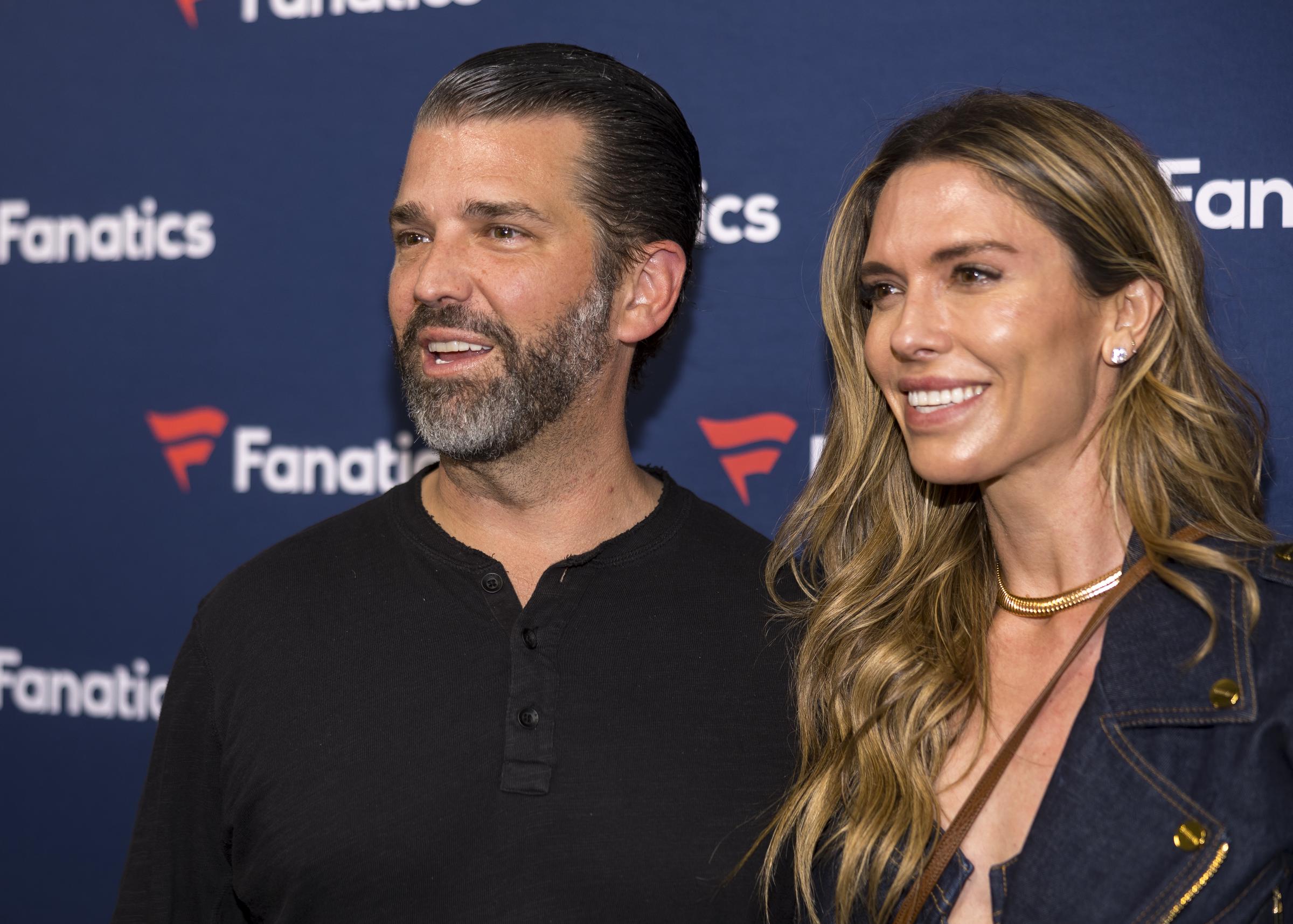 Donald Trump Jr. and Bettina Anderson at Michael Rubin's Fanatics Super Bowl Party at The Sugar Mill on February 08, 2025 in New Orleans, Louisiana | Source: Getty Omages