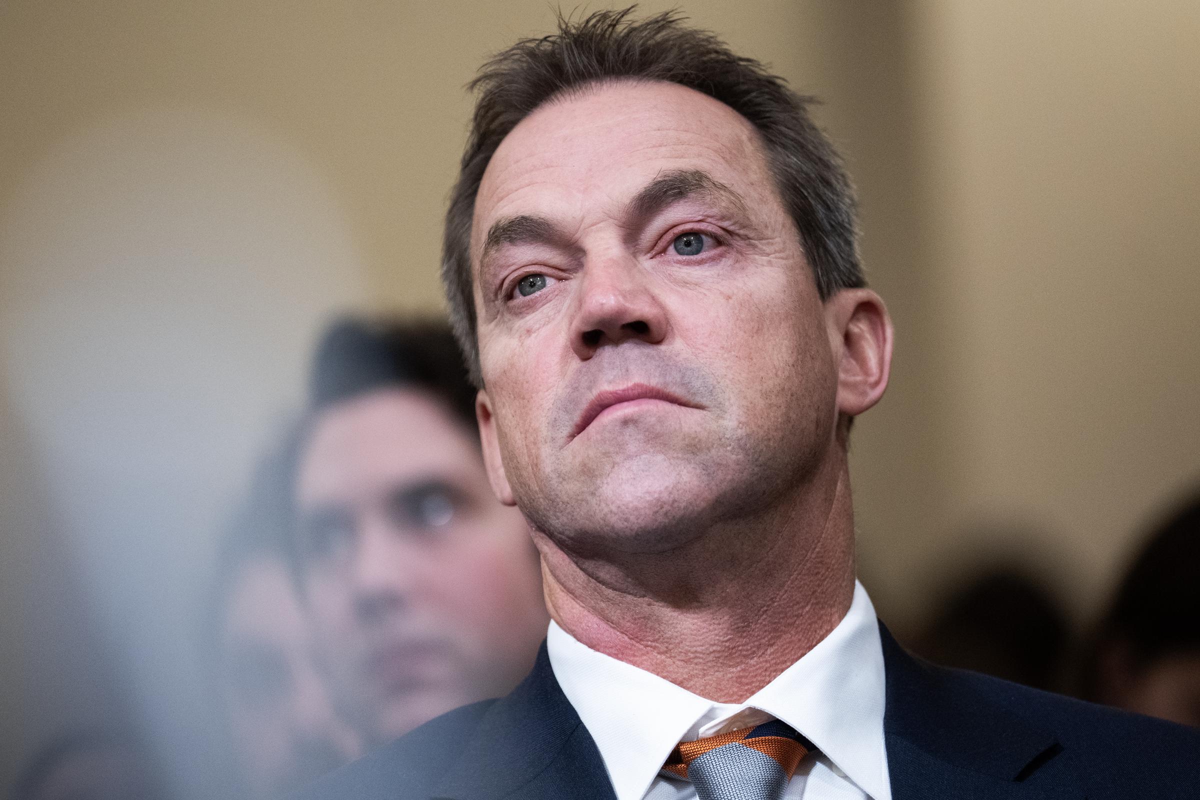 Bryon Noem listens to the testimony of Homeland Security Secretary Kristi Noem during the House Homeland Security Committee hearing titled "Worldwide Threats to the Homeland" at the Cannon House Office Building on December 11, 2025, in Washington, D.C. | Source: Getty Images