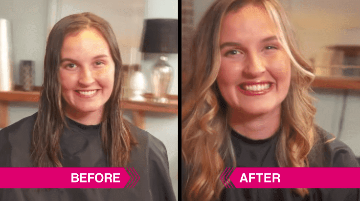 Sarah's before and after | Source: YouTube/Glamour