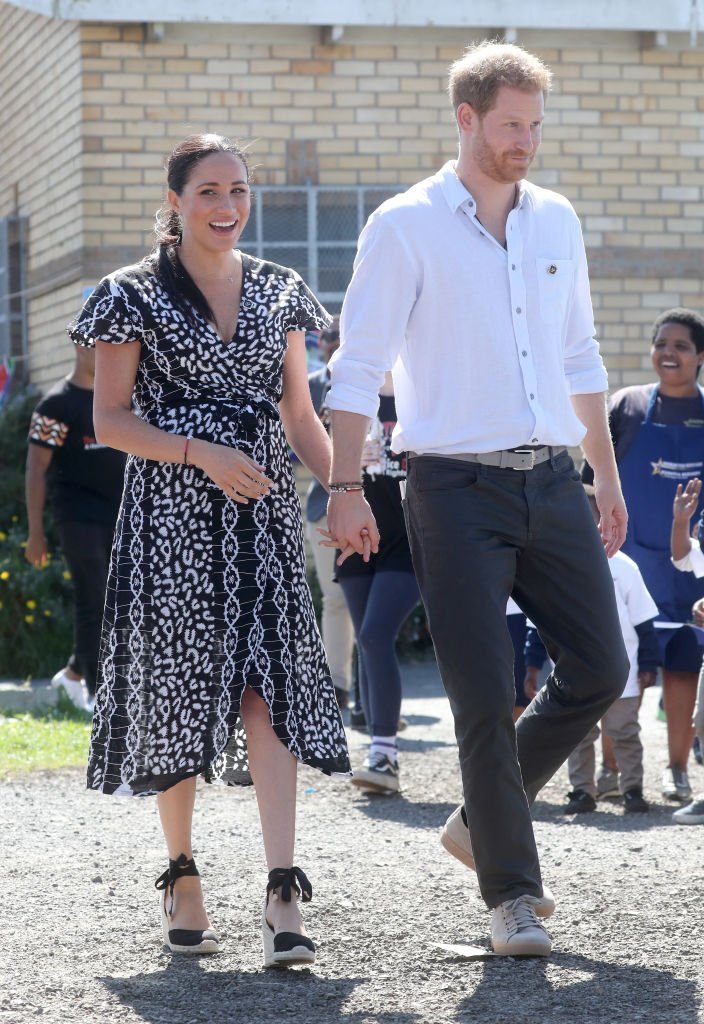 Meghan Markle and Prince Harry visit a Justice Desk initiative in Nyanga township. | Source: Getty Images