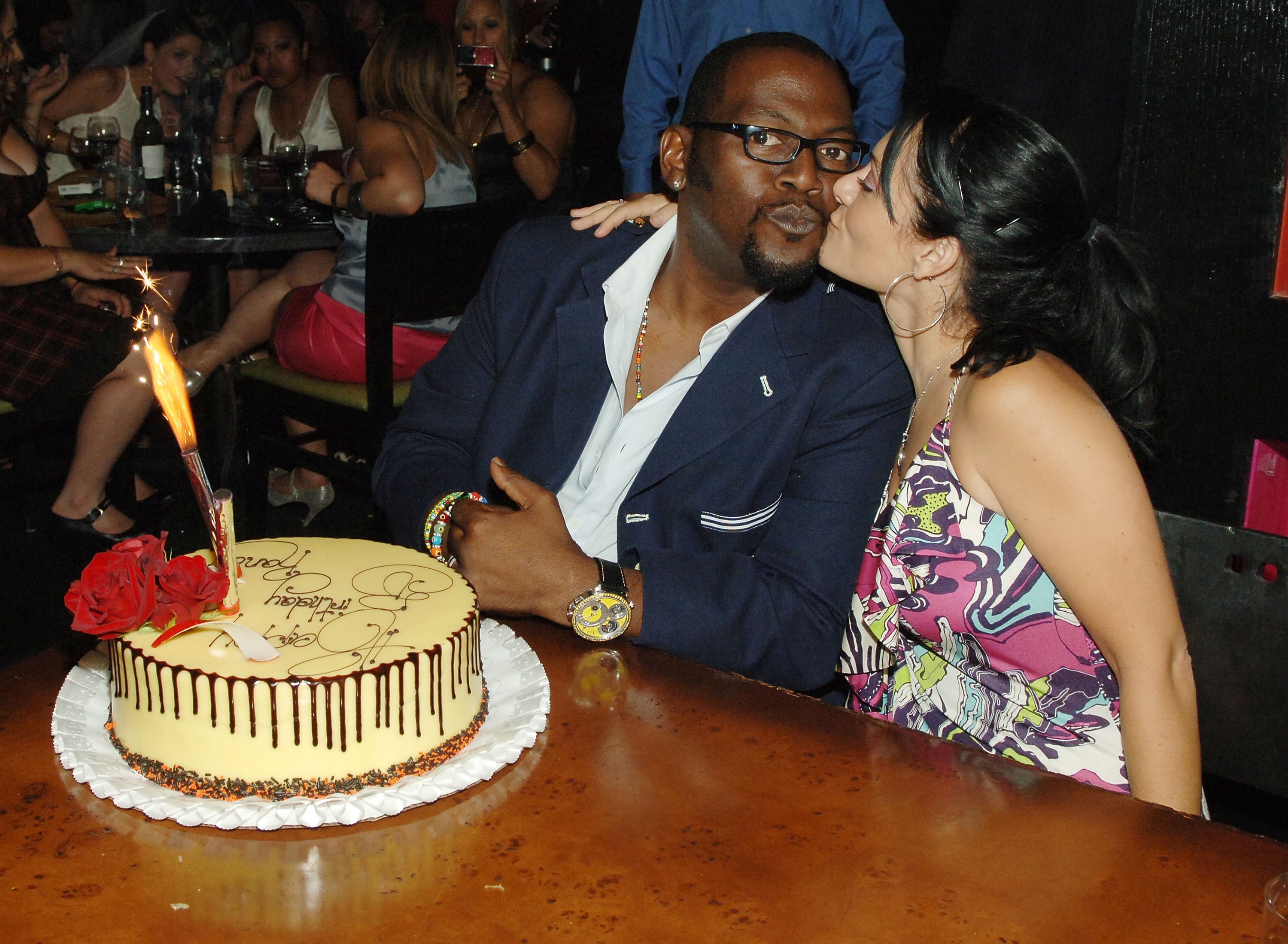 Randy Jackson and Erika Riker celebrating Randy's birthday at Tao Las Vegas on June 21, 2008 in Las Vegas. | Source: Getty Images