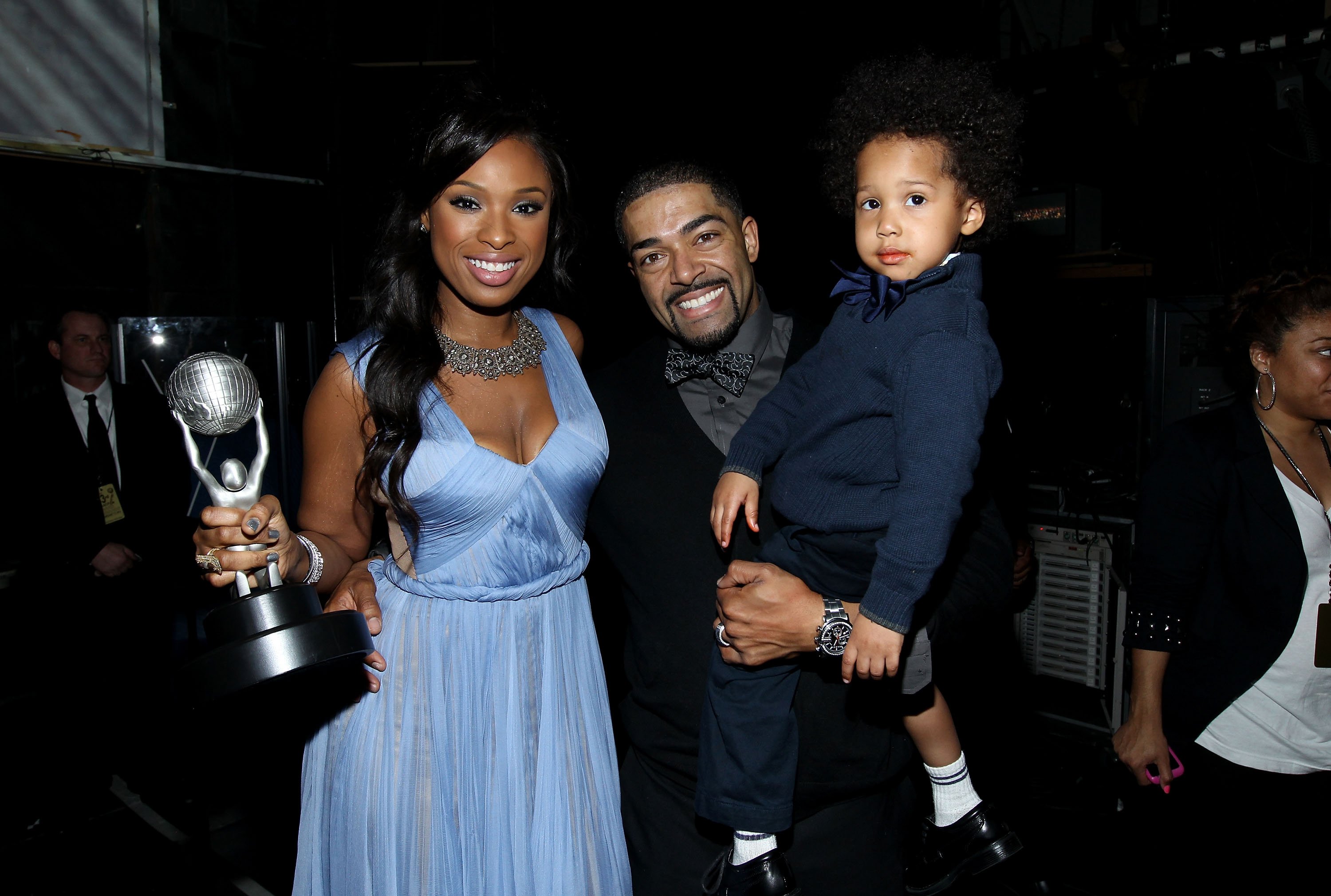 Jennifer Hudson, David Otunga, and their son David Daniel Otunga Jr. at the 43rd NAACP Image Awards on February 17, 2012, in Los Angeles, California. | Source: Getty Images